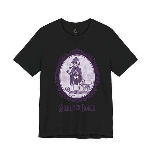 Sherlock Bones | Gothic Historical Tee, Skeleton Illustration