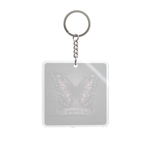 Just Winging It Keychain | Square Keychain, Butterfly