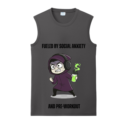 Fueled By Social Anxiety & Pre-Workout Gym Tank | Introvert and Antisocial Apparel