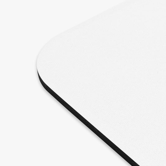 White Minimalist. mouse pad | Rectangle desk mousepad, simple typography