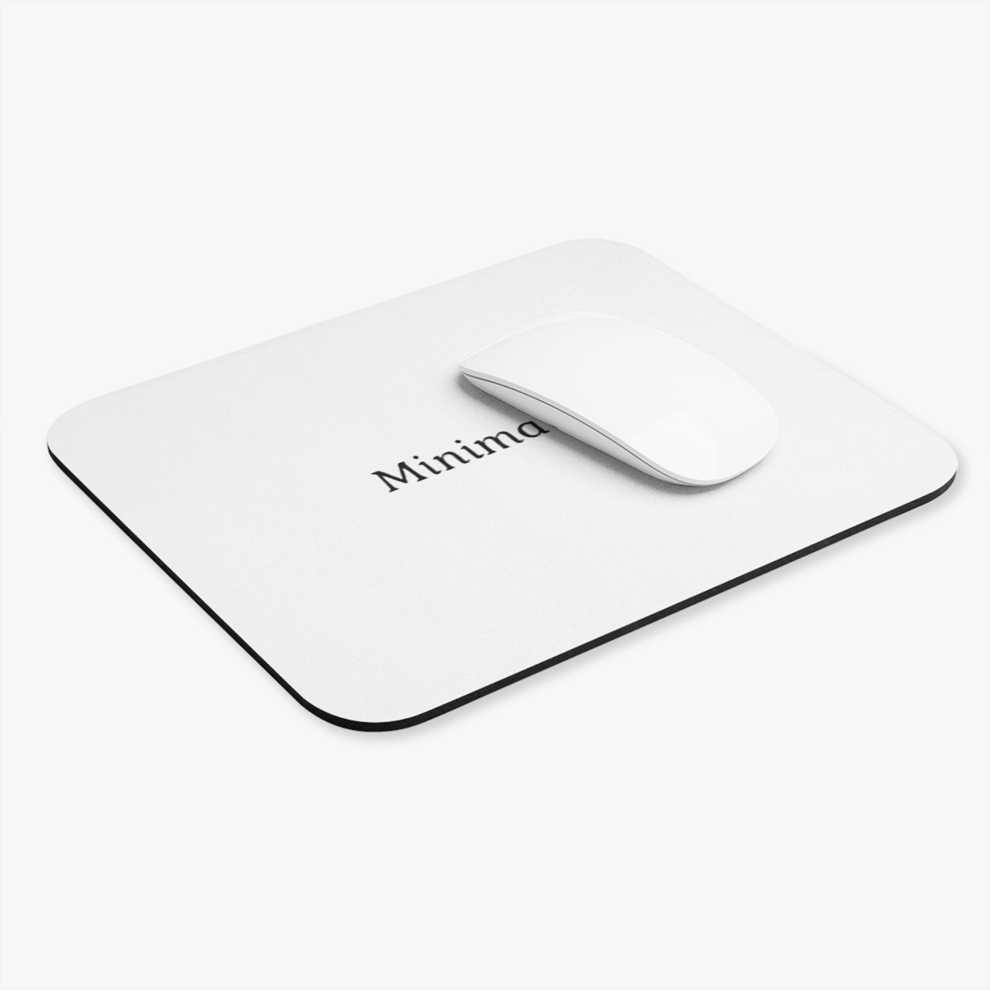 White Minimalist. mouse pad | Rectangle desk mousepad, simple typography