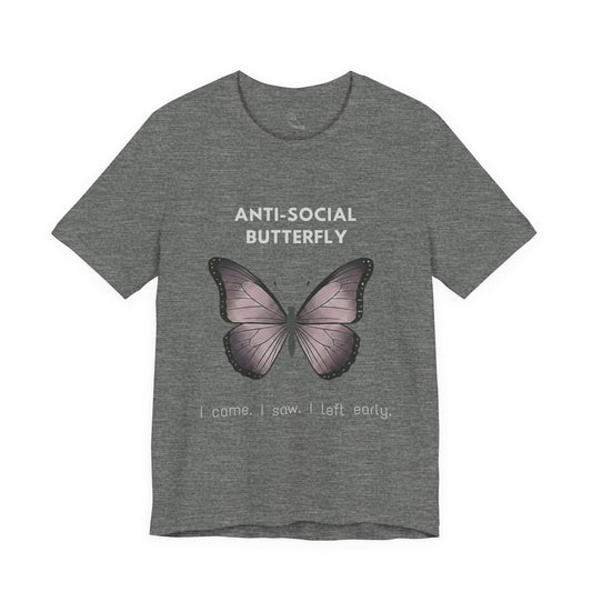 Anti-Social Butterfly tee | Butterfly Illustration Shirt, Graphic Tee
