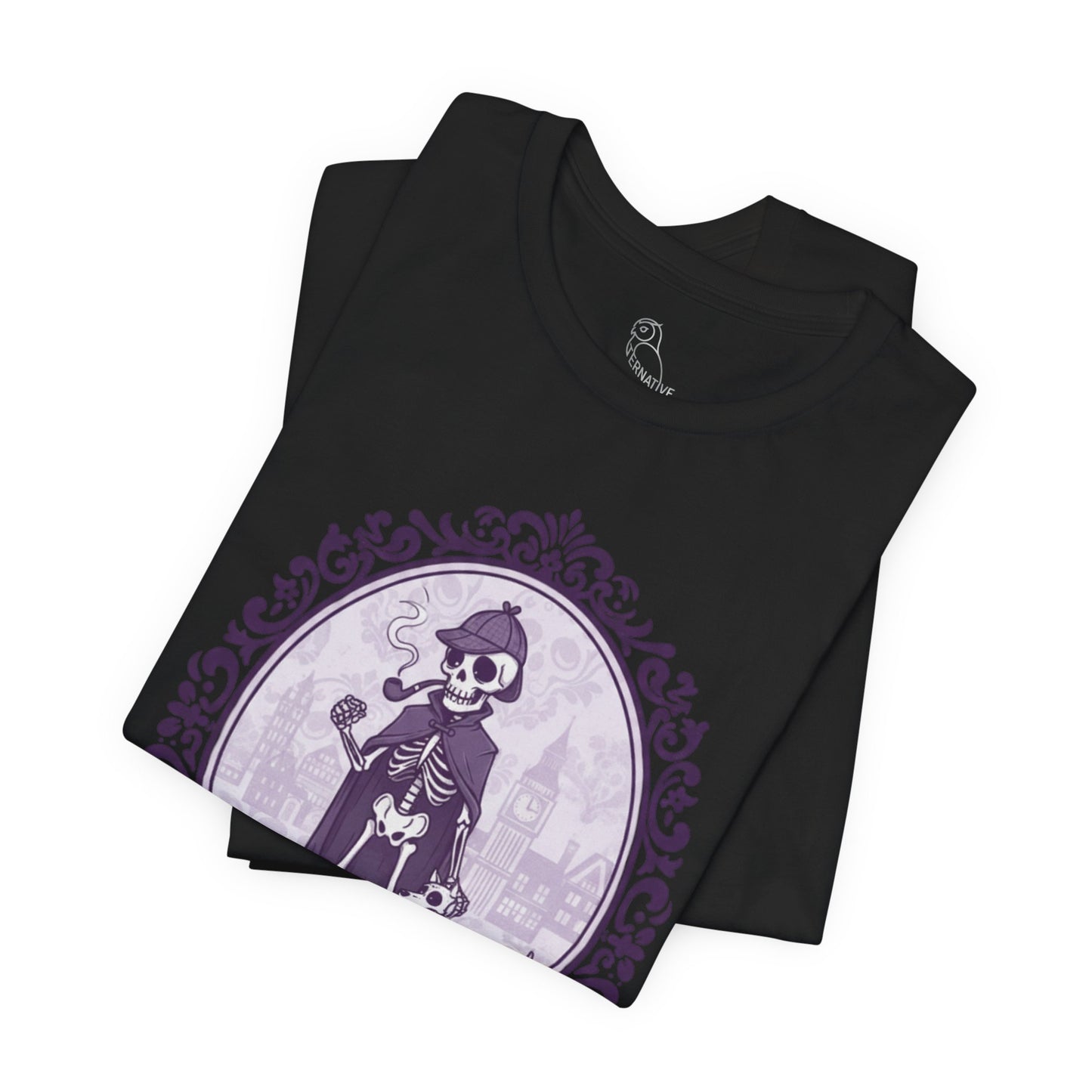 Sherlock Bones | Gothic Historical Tee, Skeleton Illustration