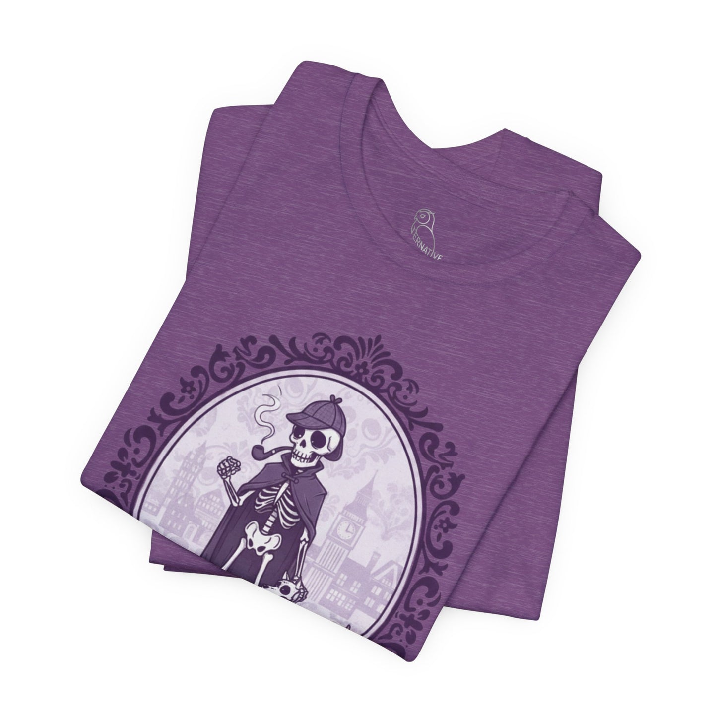Sherlock Bones | Gothic Historical Tee, Skeleton Illustration
