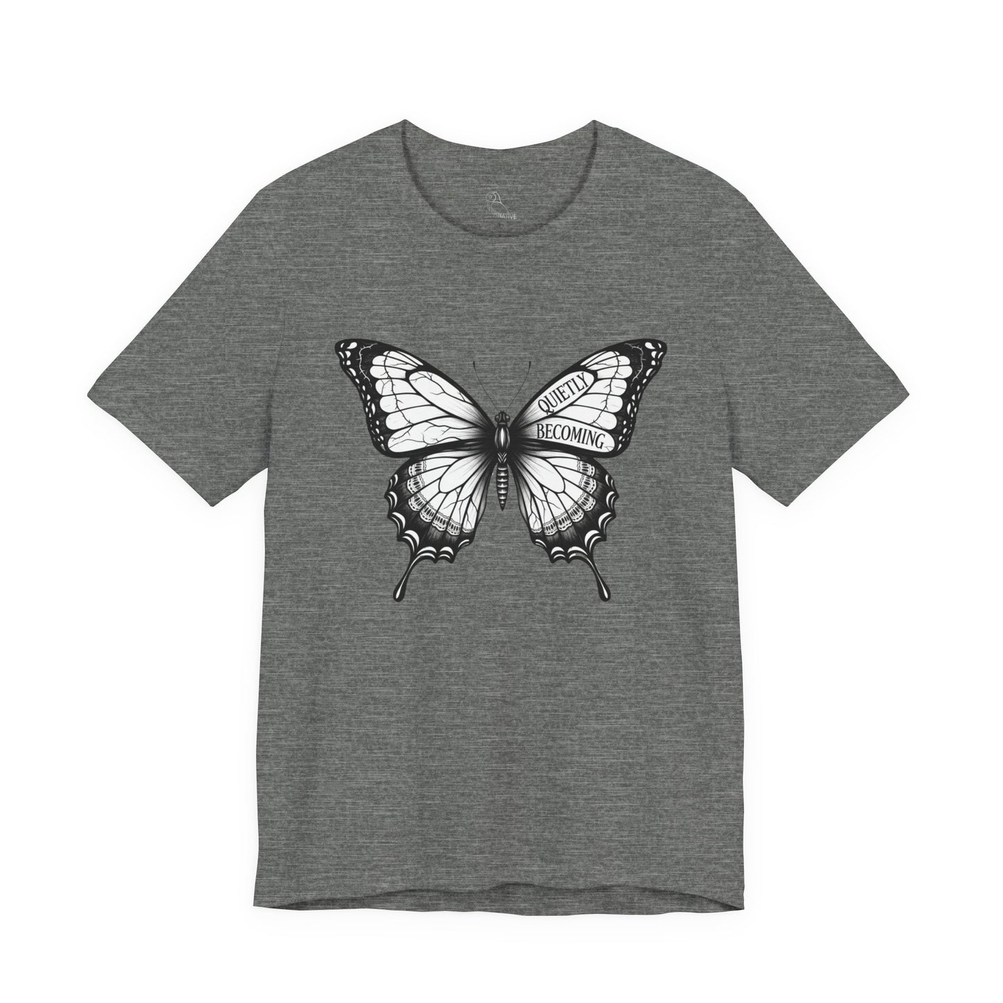 Quietly Becoming Butterfly tee | Butterfly Illustration Shirt, Graphic Tee