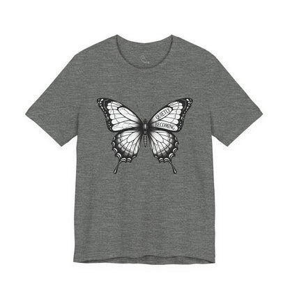 Quietly Becoming Butterfly tee | Butterfly Illustration Shirt, Graphic Tee