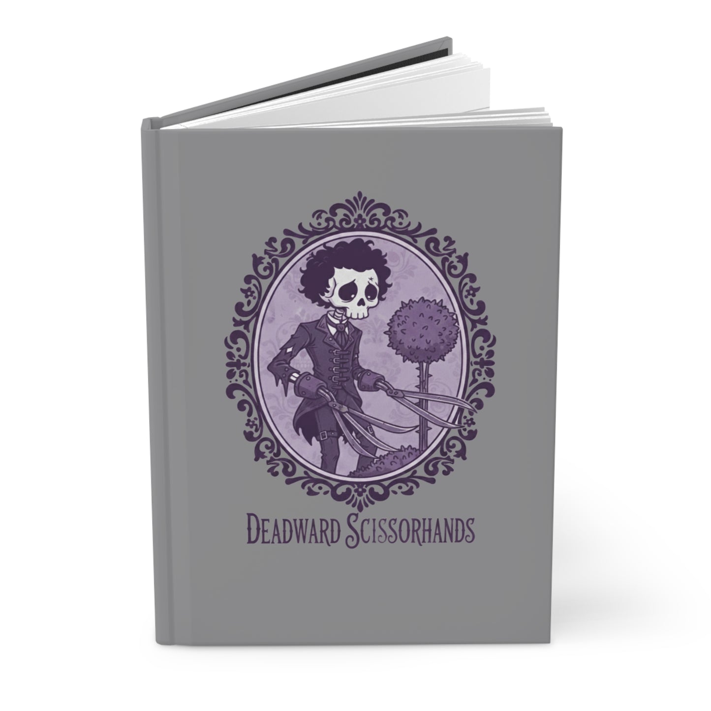 Deadward Scissorhands Journal | Hardcover Matte Notebook, Gothic Skeleton Illustration