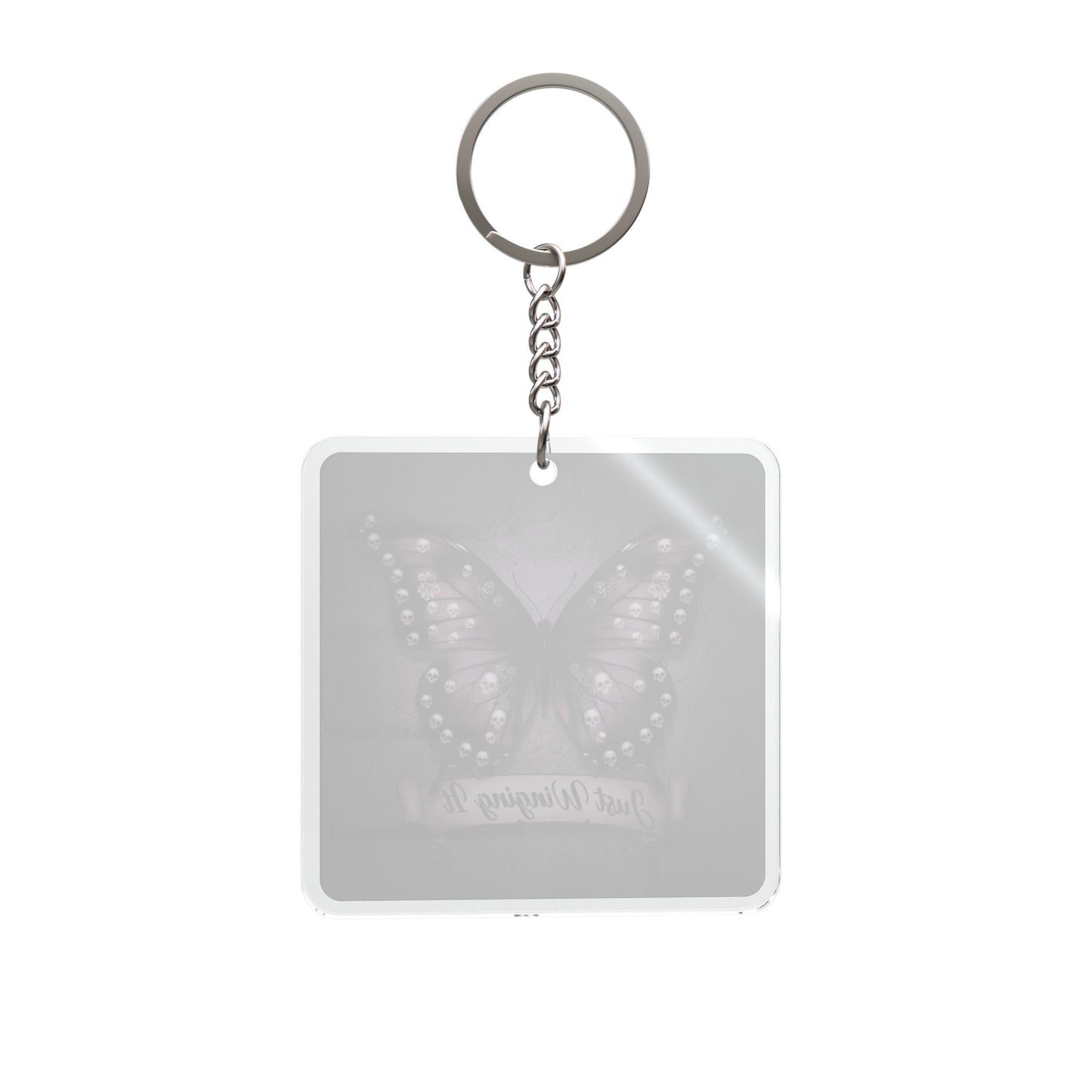 Just Winging It Keychain | Square Keychain, Butterfly