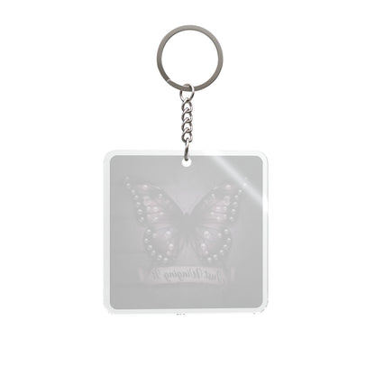 Just Winging It Keychain | Square Keychain, Butterfly