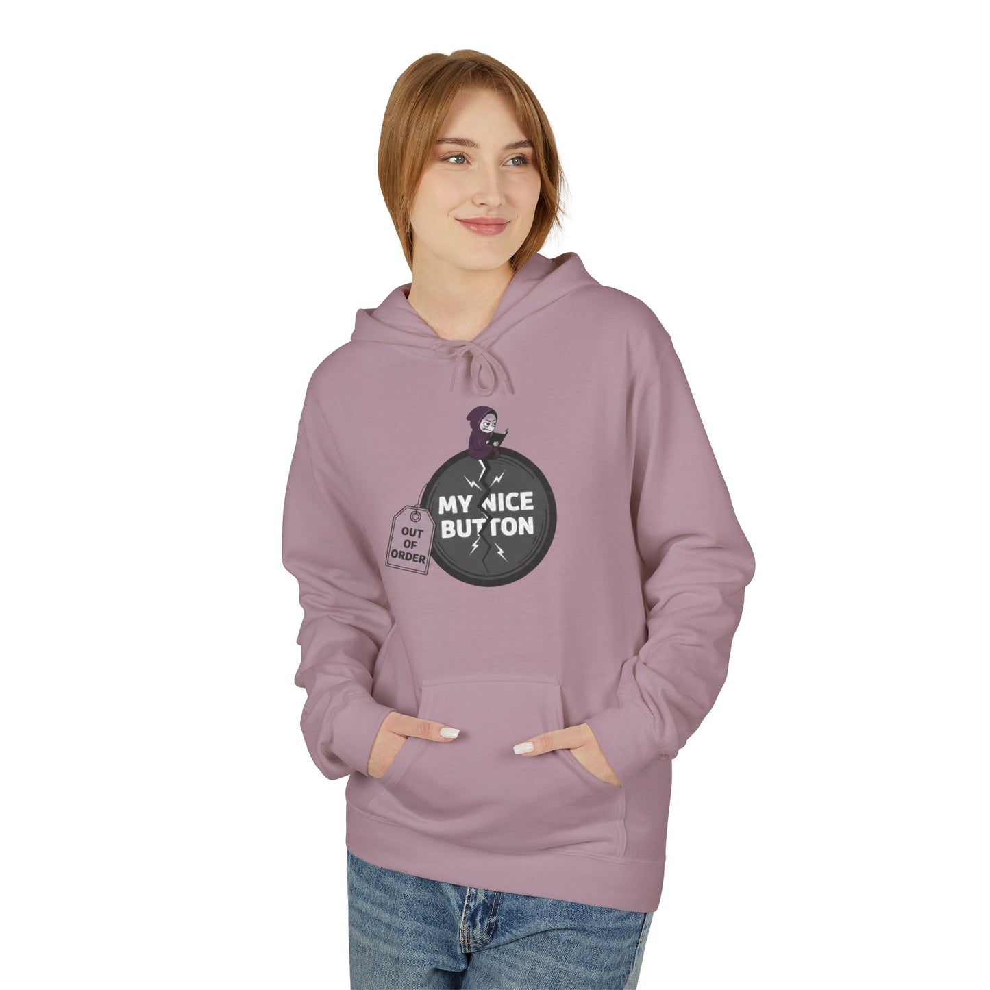 My Nice Button Is Broken  | Introvert Graphic Hoodie