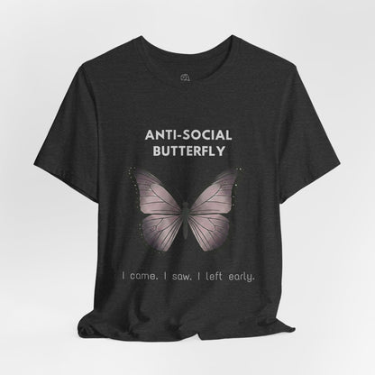 Anti-Social Butterfly tee | Butterfly Illustration Shirt, Graphic Tee