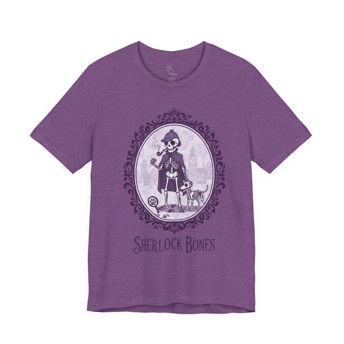Sherlock Bones | Gothic Historical Tee, Skeleton Illustration