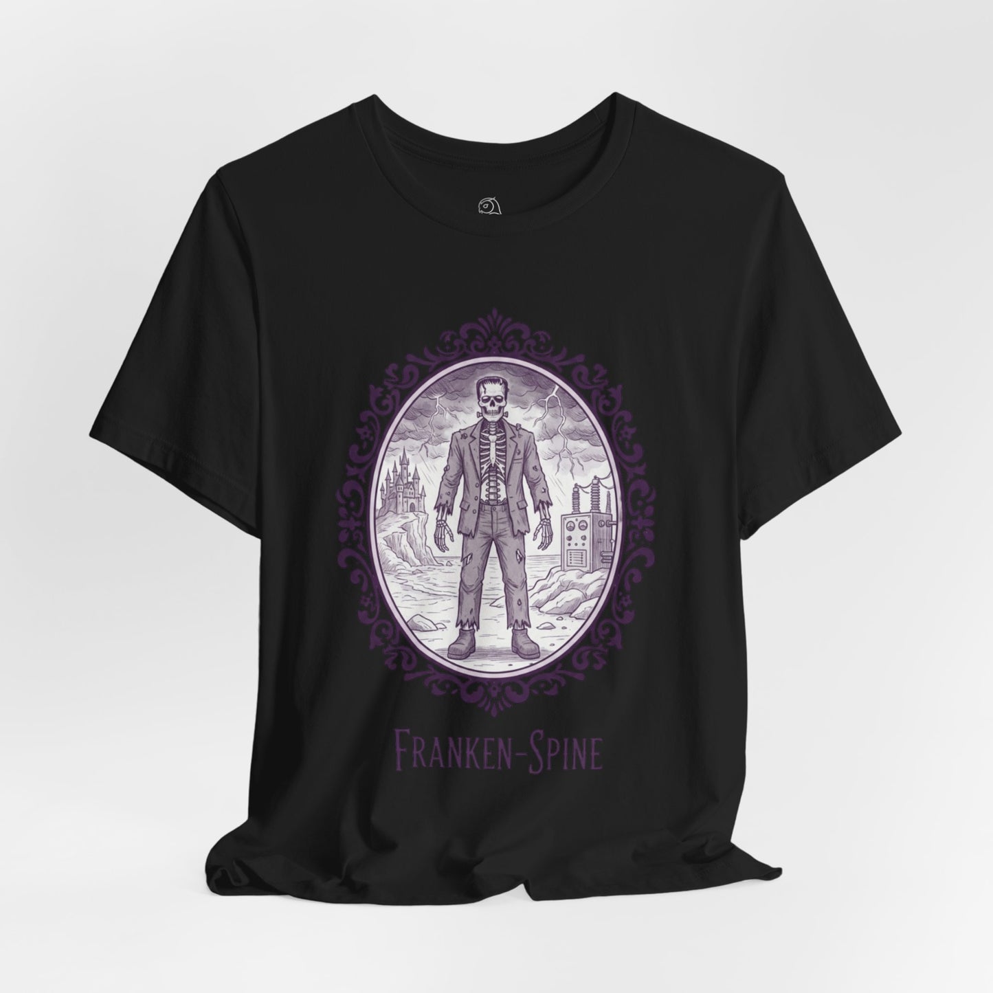 Franken-spine T-Shirt | Gothic Historical Tee, Skeleton Illustration
