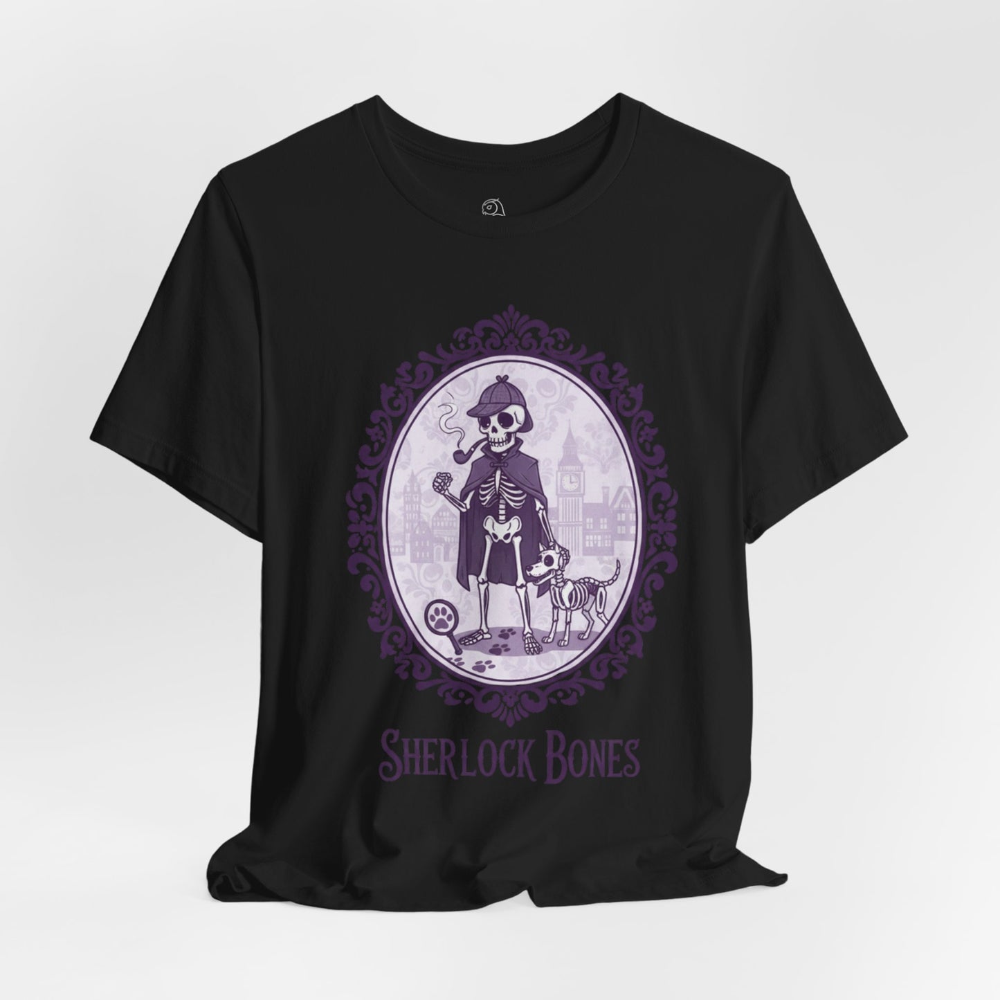 Sherlock Bones | Gothic Historical Tee, Skeleton Illustration