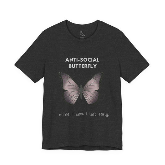 Anti-Social Butterfly tee | Butterfly Illustration Shirt, Graphic Tee