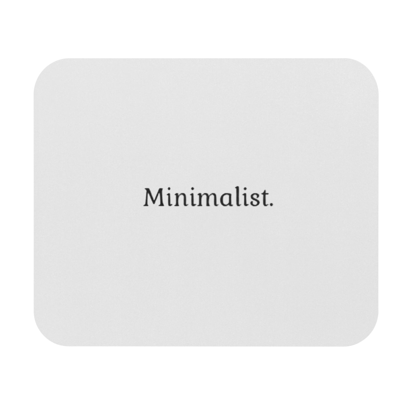 White Minimalist. mouse pad | Rectangle desk mousepad, simple typography