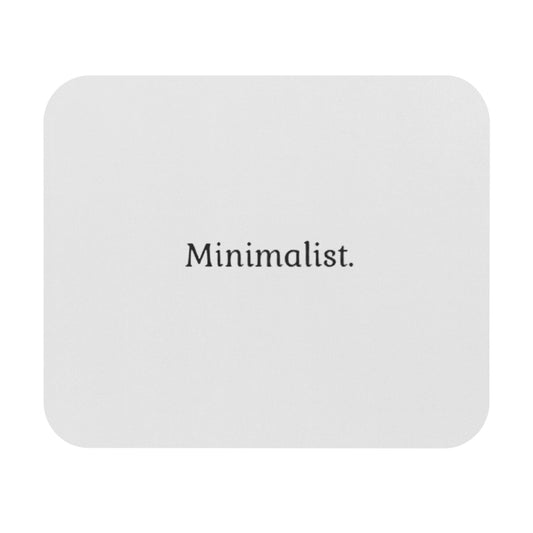 White Minimalist. mouse pad | Rectangle desk mousepad, simple typography