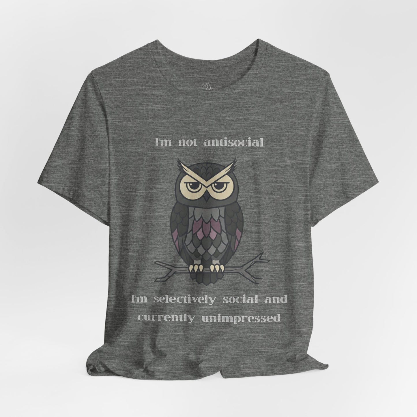 Selectively Social Owl T-Shirt | Sarcastic Quote, Owl Tee
