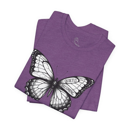 Quietly Becoming Butterfly tee | Butterfly Illustration Shirt, Graphic Tee