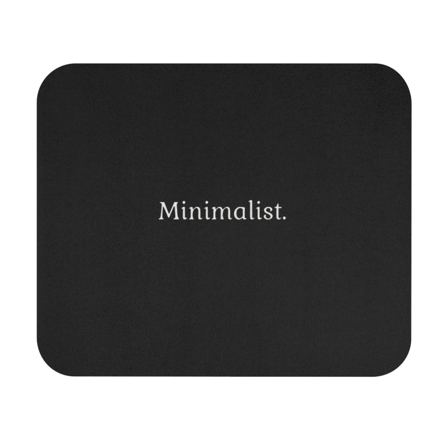 Black Minimalist. mouse pad | Rectangle desk mousepad, simple typography