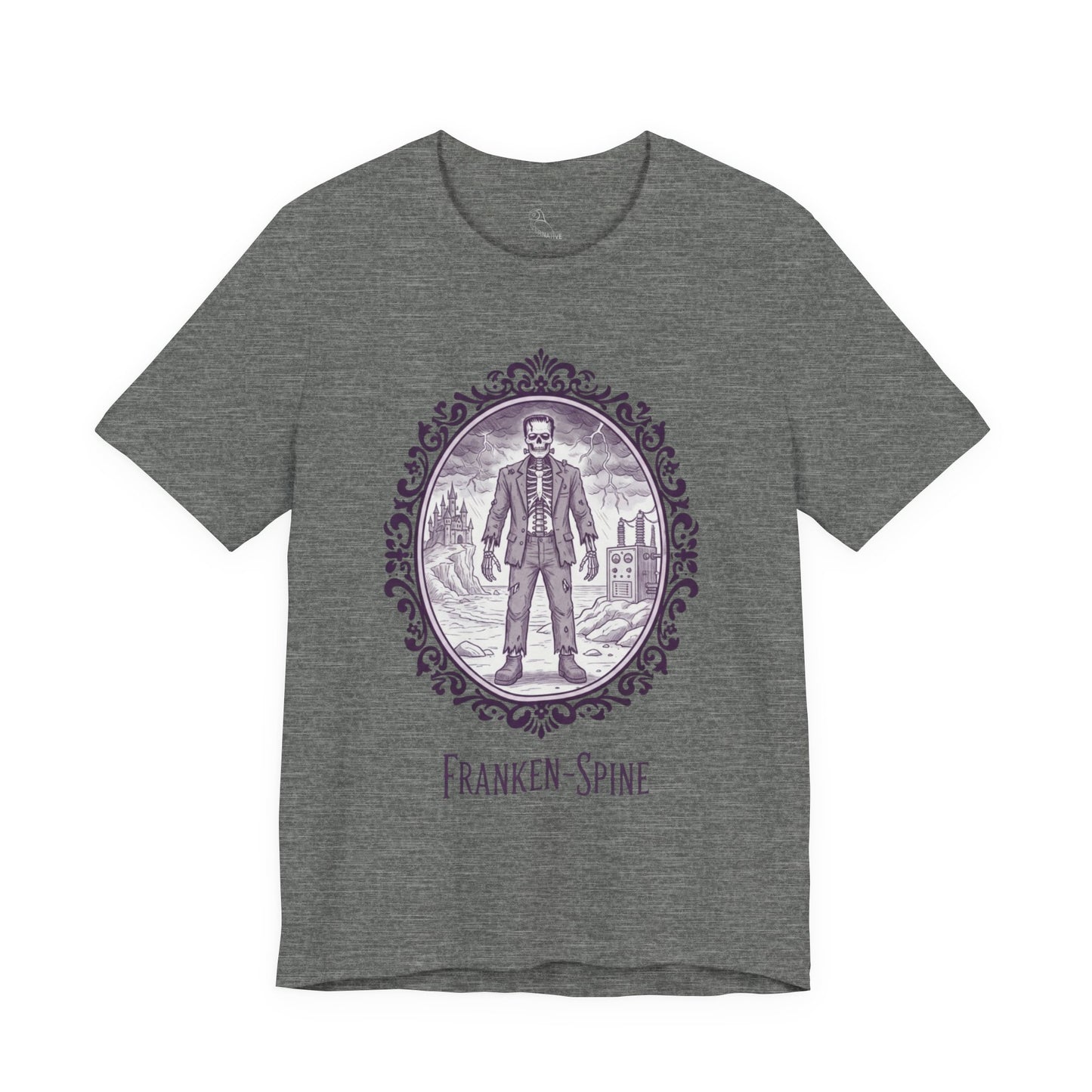 Franken-spine T-Shirt | Gothic Historical Tee, Skeleton Illustration
