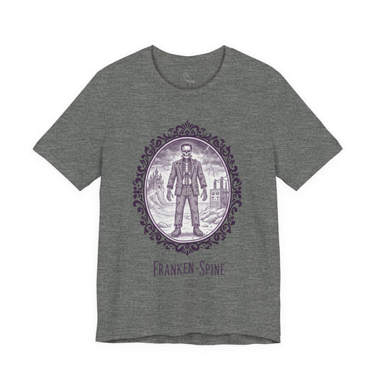 Franken-spine T-Shirt | Gothic Historical Tee, Skeleton Illustration
