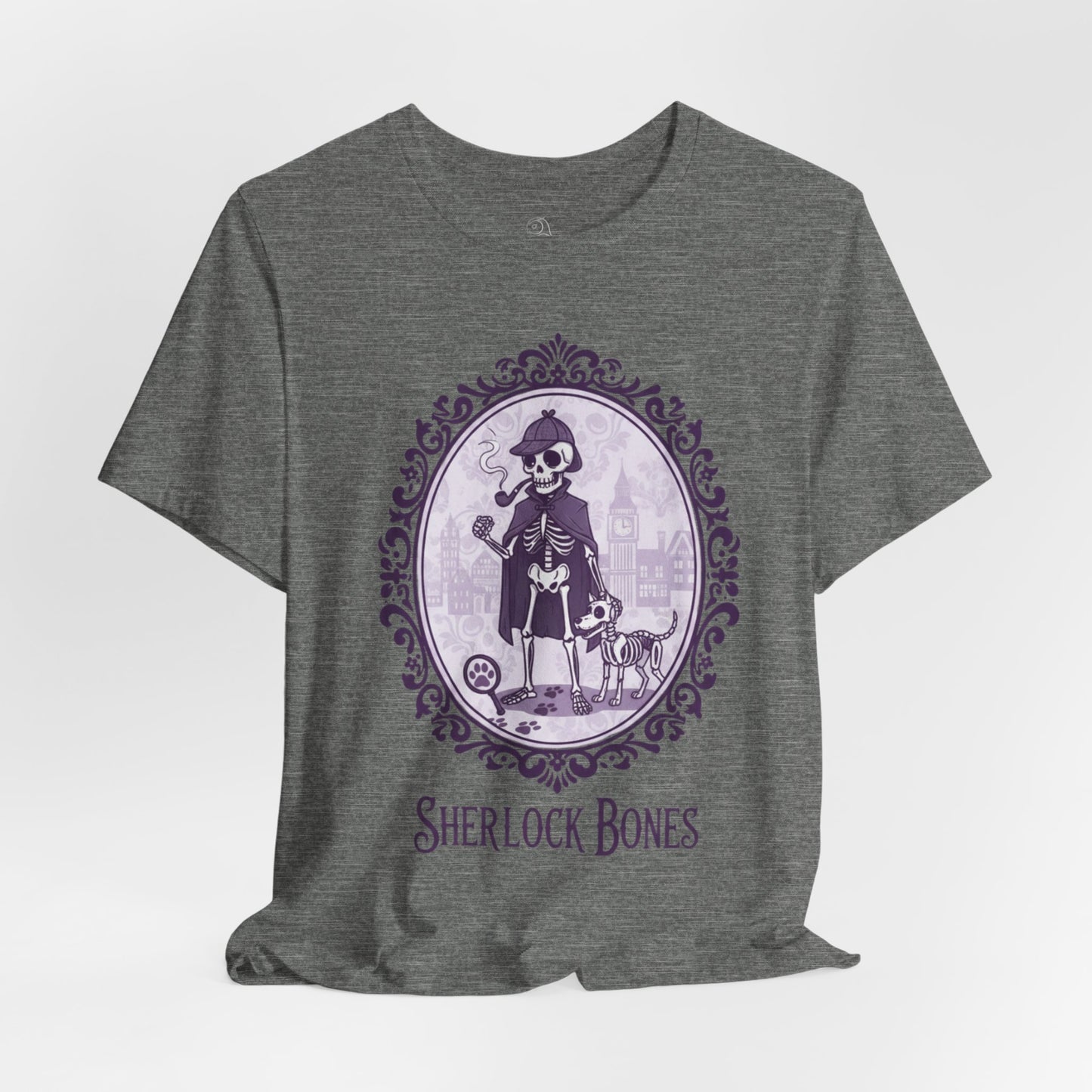 Sherlock Bones | Gothic Historical Tee, Skeleton Illustration