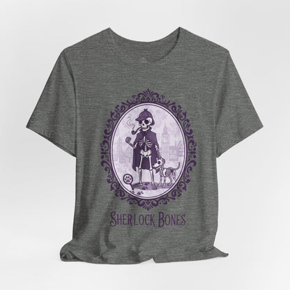 Sherlock Bones | Gothic Historical Tee, Skeleton Illustration