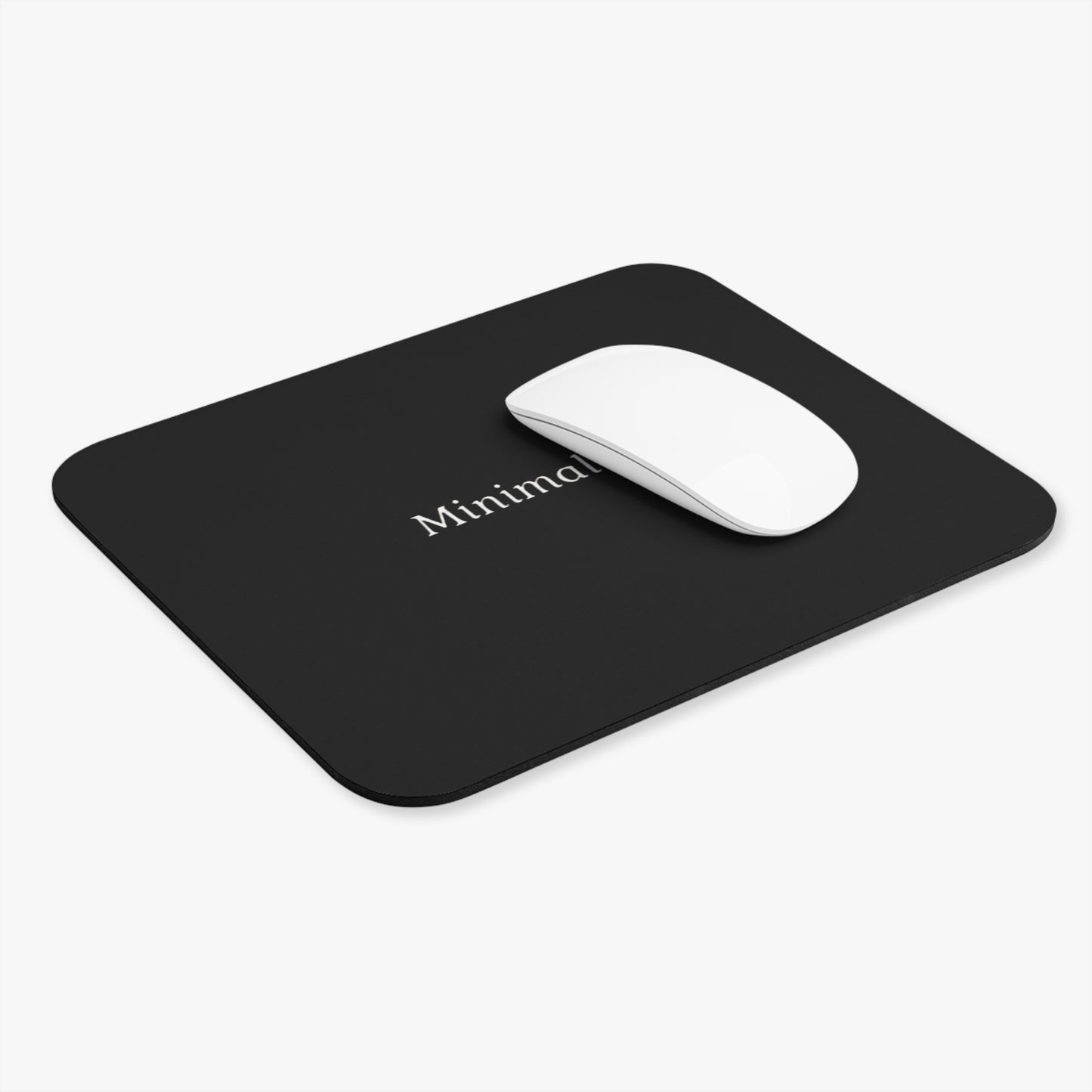 Black Minimalist. mouse pad | Rectangle desk mousepad, simple typography