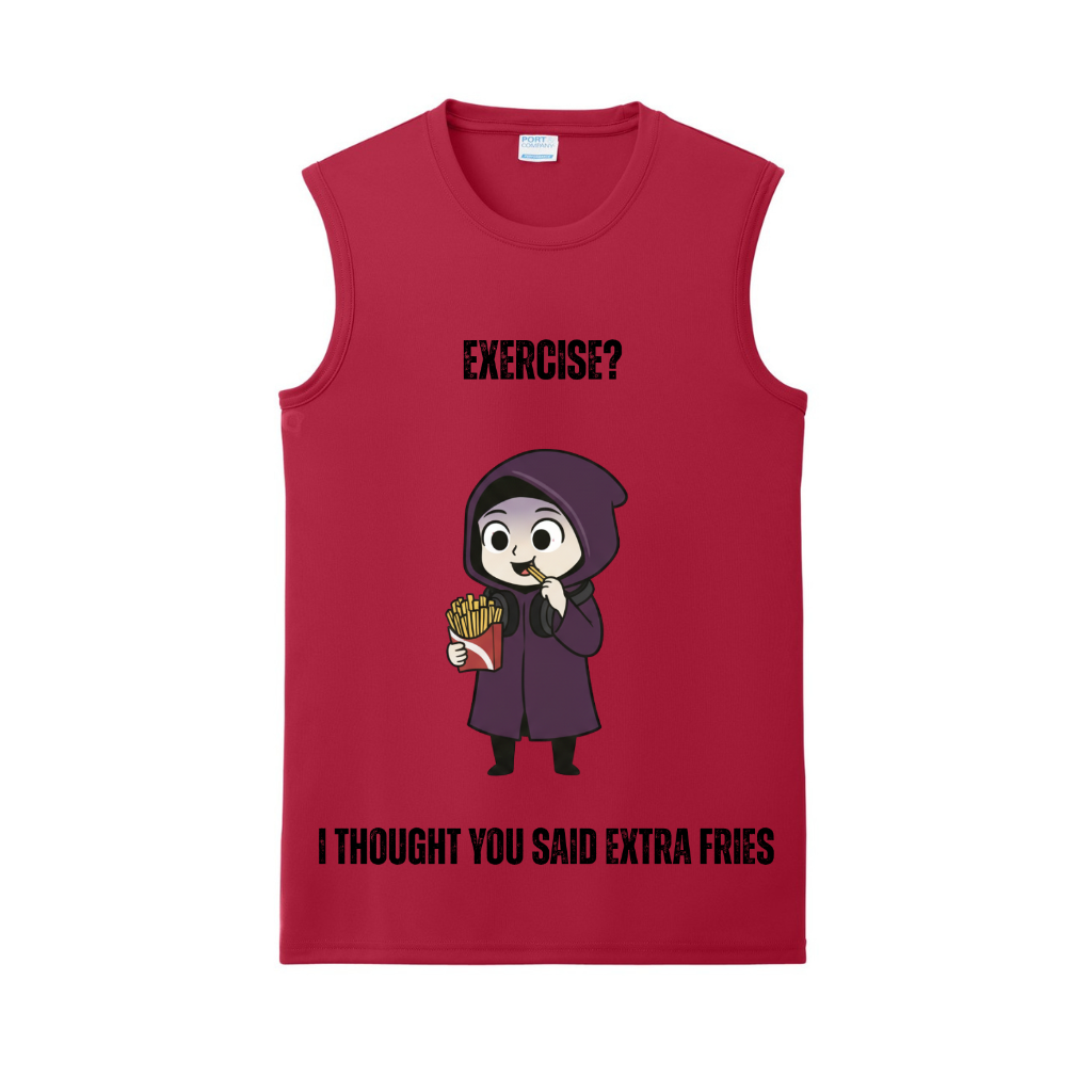 Exercise I Thought You Said Extra Fries Gym Tank | Introvert and Antisocial Apparel