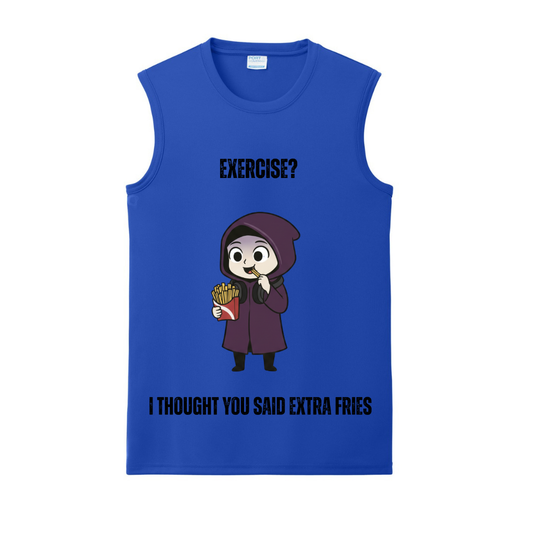 Exercise I Thought You Said Extra Fries Gym Tank | Introvert and Antisocial Apparel