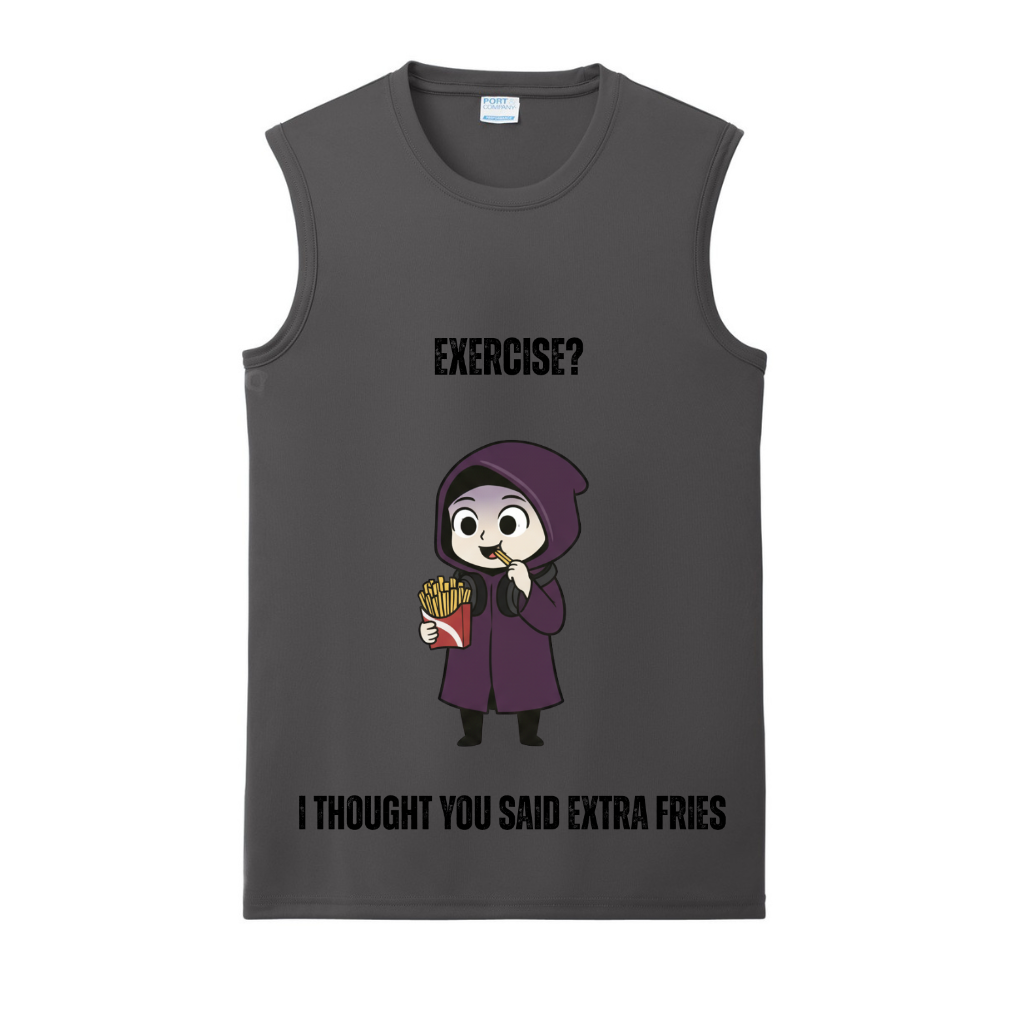 Exercise I Thought You Said Extra Fries Gym Tank | Introvert and Antisocial Apparel