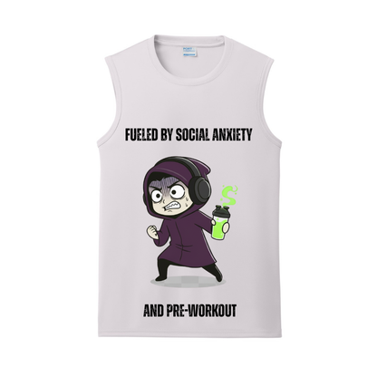 Fueled By Social Anxiety & Pre-Workout Gym Tank | Introvert and Antisocial Apparel