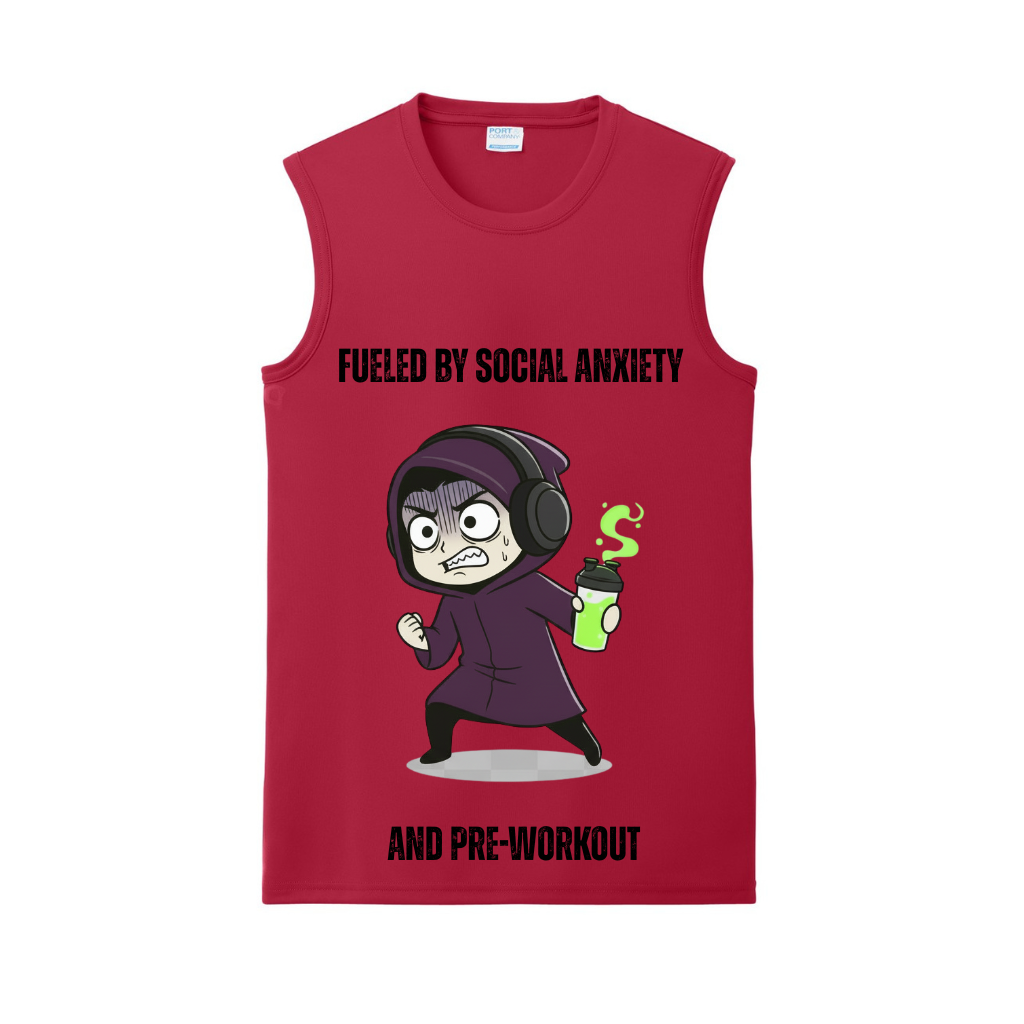 Fueled By Social Anxiety & Pre-Workout Gym Tank | Introvert and Antisocial Apparel