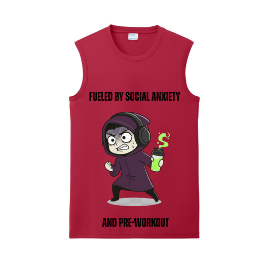 Fueled By Social Anxiety & Pre-Workout Gym Tank | Introvert and Antisocial Apparel