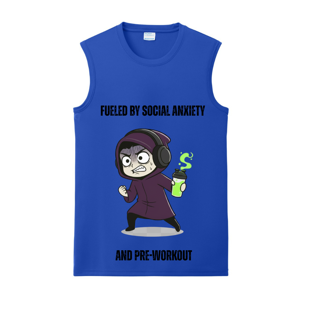 Fueled By Social Anxiety & Pre-Workout Gym Tank | Introvert and Antisocial Apparel