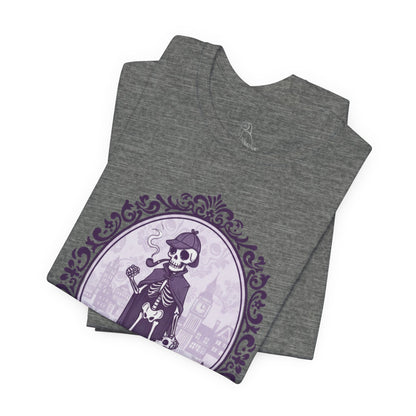 Sherlock Bones | Gothic Historical Tee, Skeleton Illustration