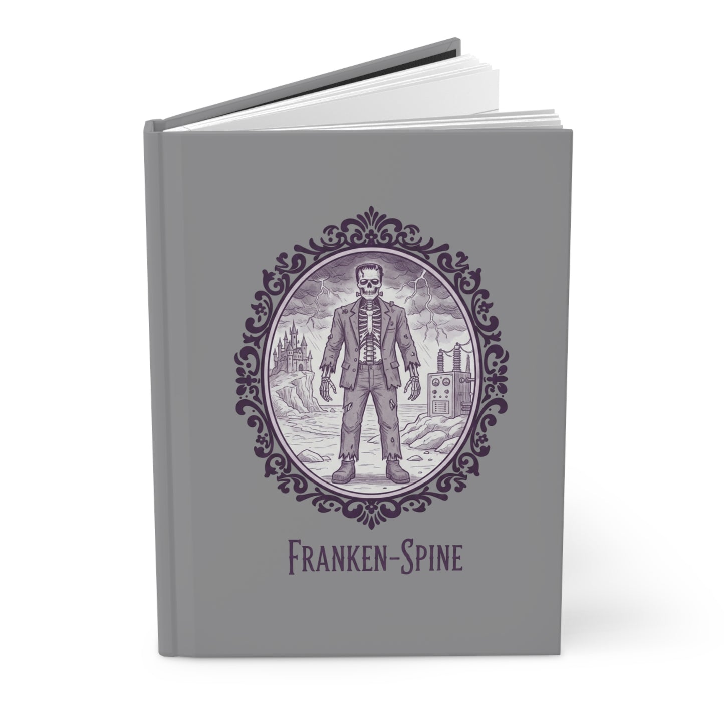 Franken-Spine illustration Hardcover Journal | Gothic Victorian skeleton notebook