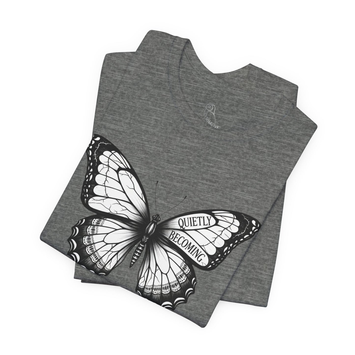 Quietly Becoming Butterfly tee | Butterfly Illustration Shirt, Graphic Tee