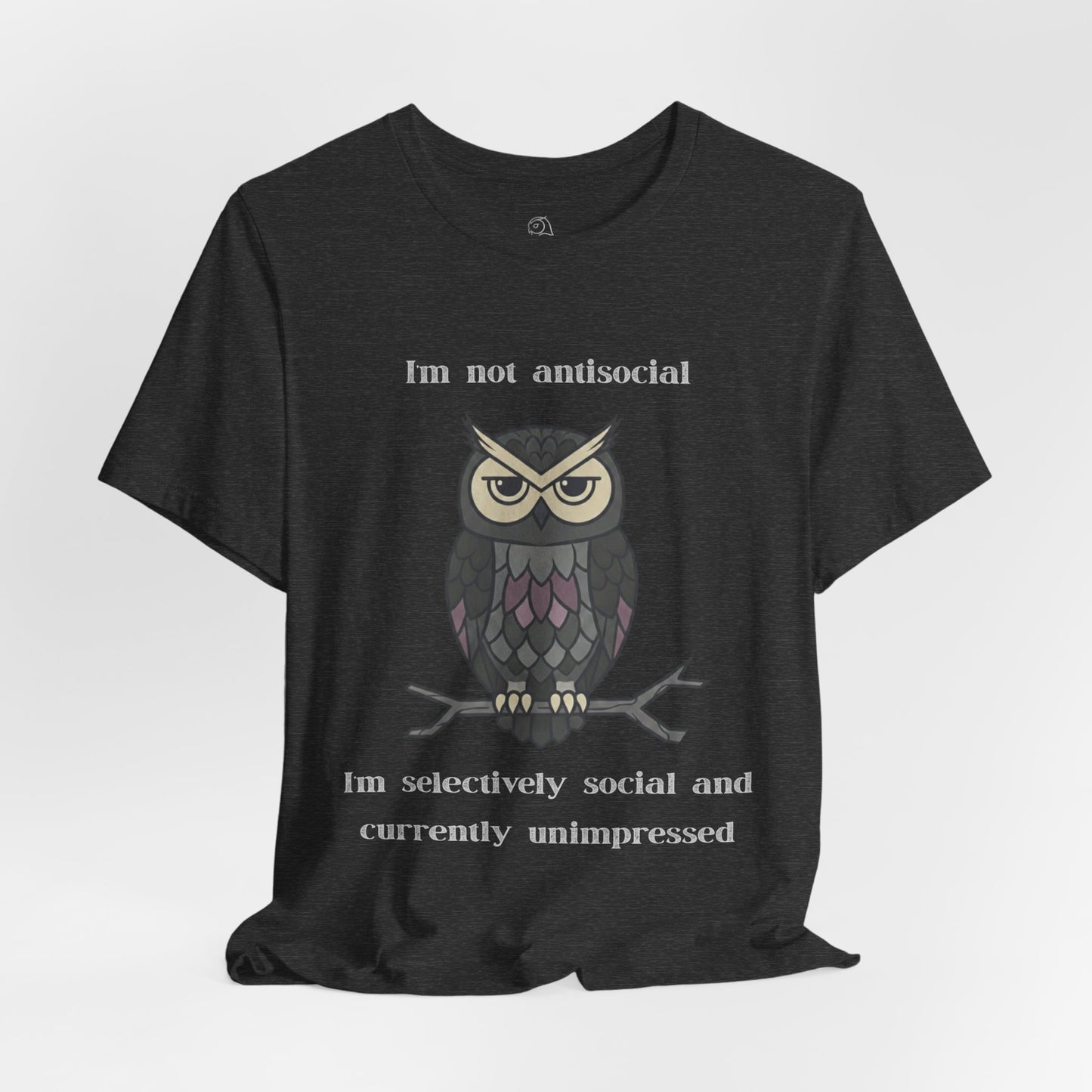 Selectively Social Owl T-Shirt | Sarcastic Quote, Owl Tee