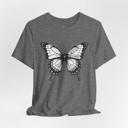 Quietly Becoming Butterfly tee | Butterfly Illustration Shirt, Graphic Tee
