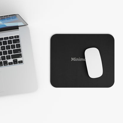 Black Minimalist. mouse pad | Rectangle desk mousepad, simple typography