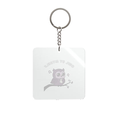 Owl By Myself Keychain | Square Keychain, Owl
